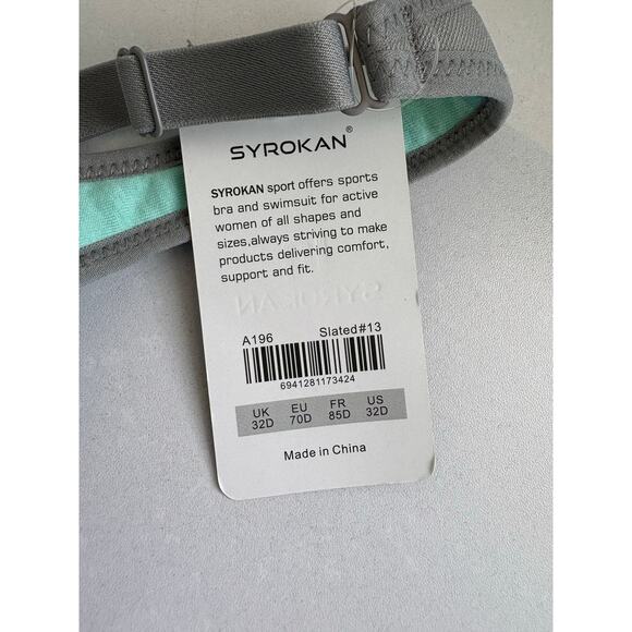Syrokan High Impact Bounce Control Wireless Sports Bra Turquoise Size 32D A196 - Picture 4 of 7